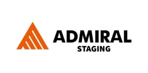 Admiral Staging logo black orange, white background